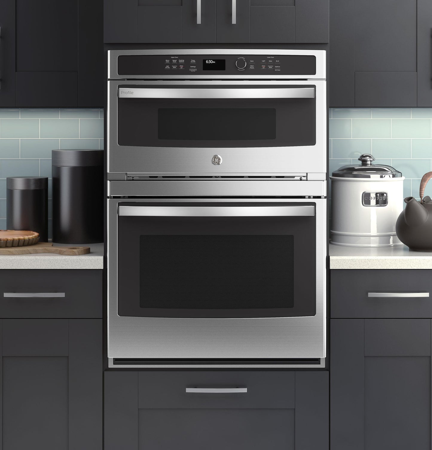 GE APPLIANCES PT9800SHSS GE Profile™ 30 in. Combination Double Wall Oven with Convection and Advantium® Technology in Stainless Steel - PT9800SHSS