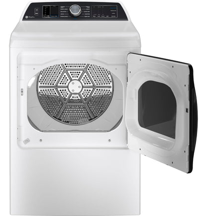 GE APPLIANCES PTD70GBSTWS GE Profile™ ENERGY STAR® 7.4 cu. ft. Capacity Smart aluminized alloy drum Gas Dryer with Sanitize Cycle and Sensor Dry White On Gray - PTD70GBSTWS