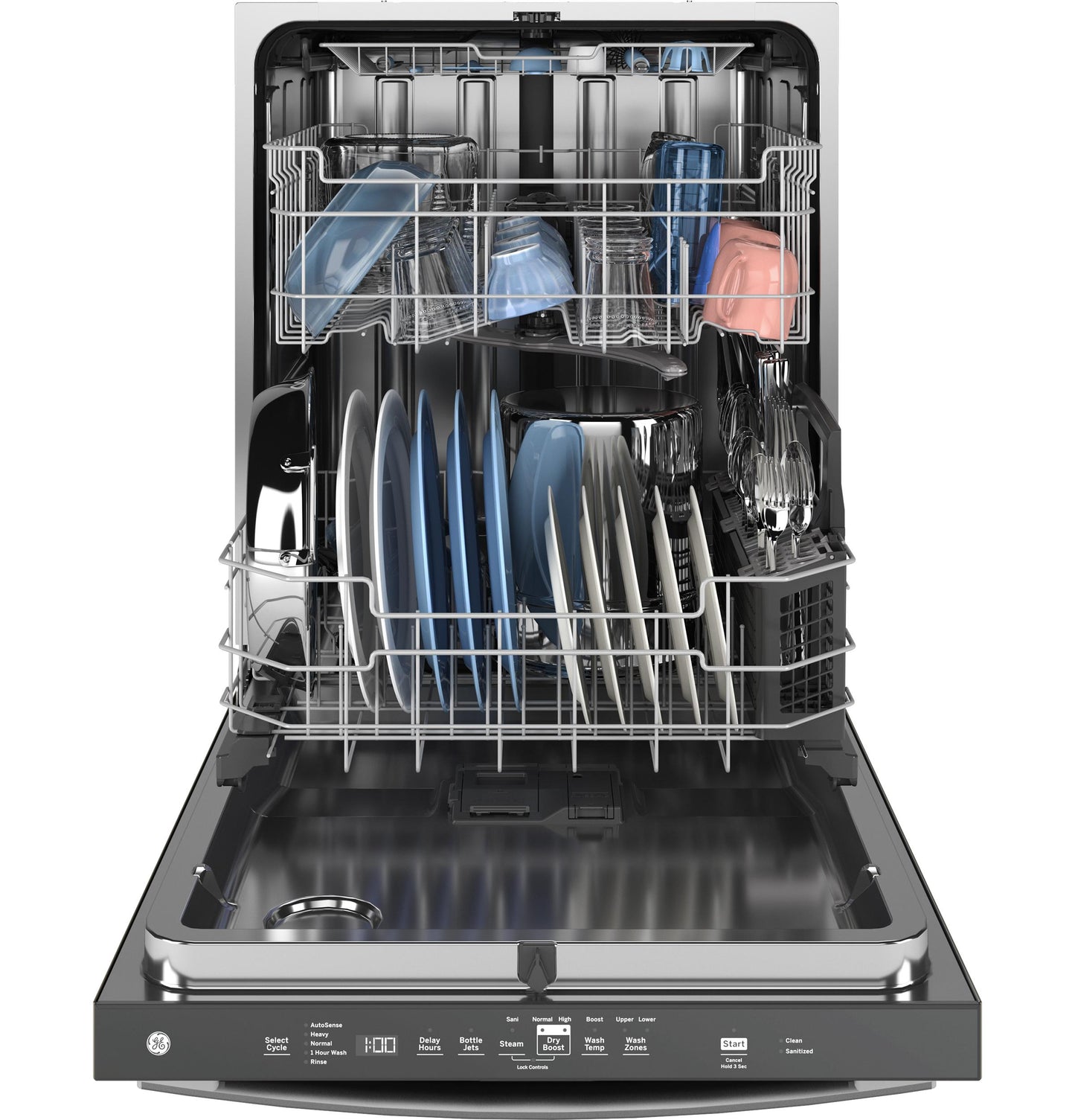 GE APPLIANCES GDT650SYVFS GE ENERGY STAR Fingerprint Resistant Top Control with in Stainless Steel Interior Dishwasher with Sanitize Cycle in Stainless Steel - GDT650SYVFS