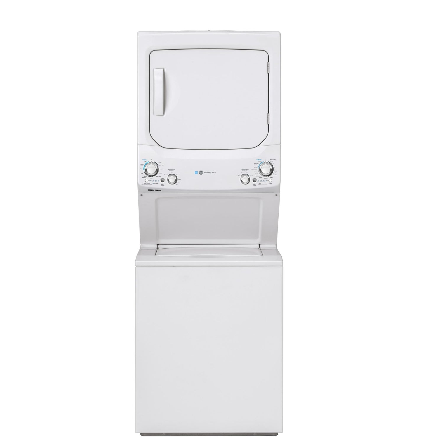 GE APPLIANCES GUD27GESNWW GE Unitized Spacemaker ENERGY STAR 3.9 cu. ft. Capacity Washer with in Stainless Steel Basket and 5.9 cu. ft. Capacity Gas Dryer White - GUD27GESNWW