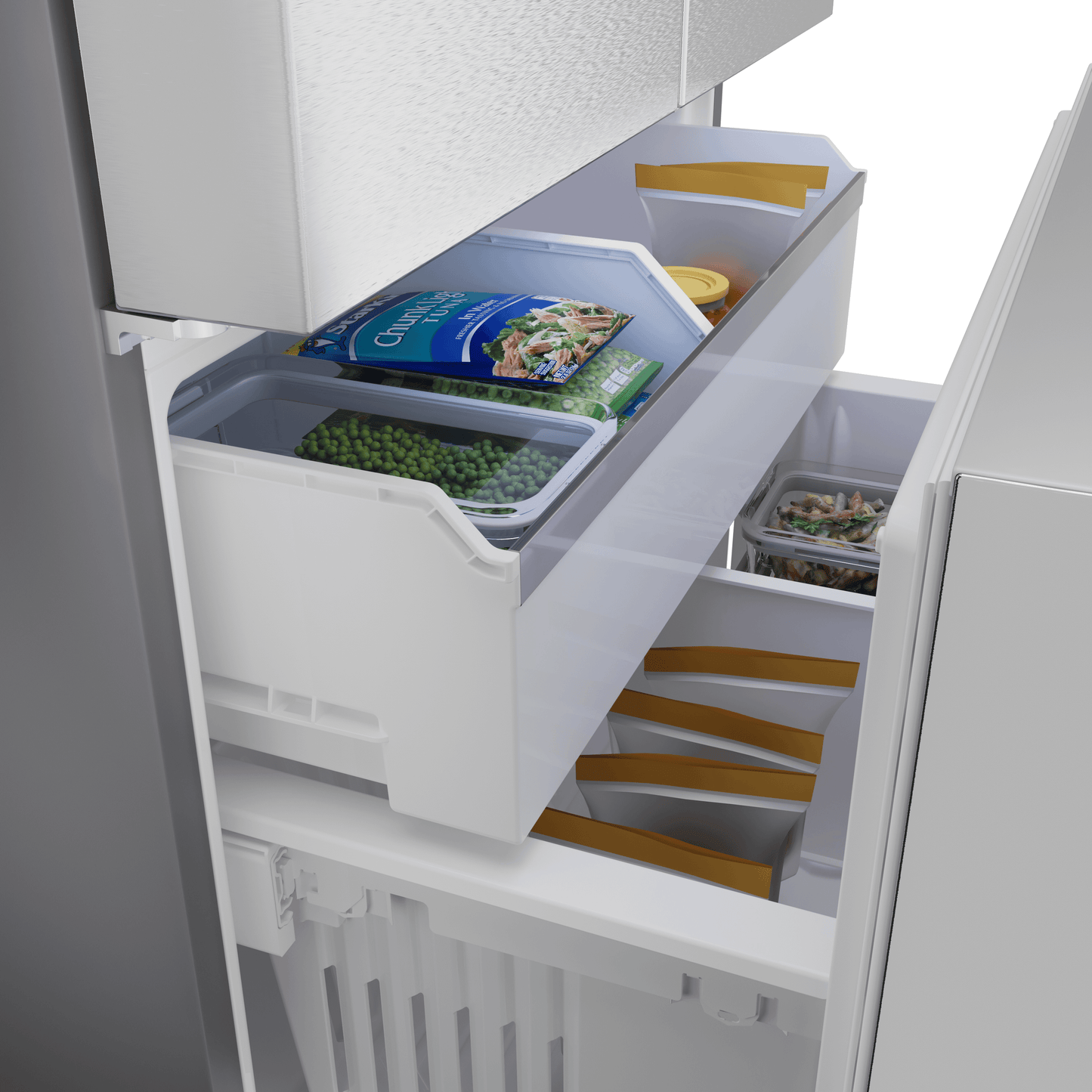 BOSCH B36CD52SNS 500 Series, French Door Bottom freezer, multi door, 36'', Brushed steel (with anti-fingerprint), Total No Frost in Stainless Steel - B36CD52SNS