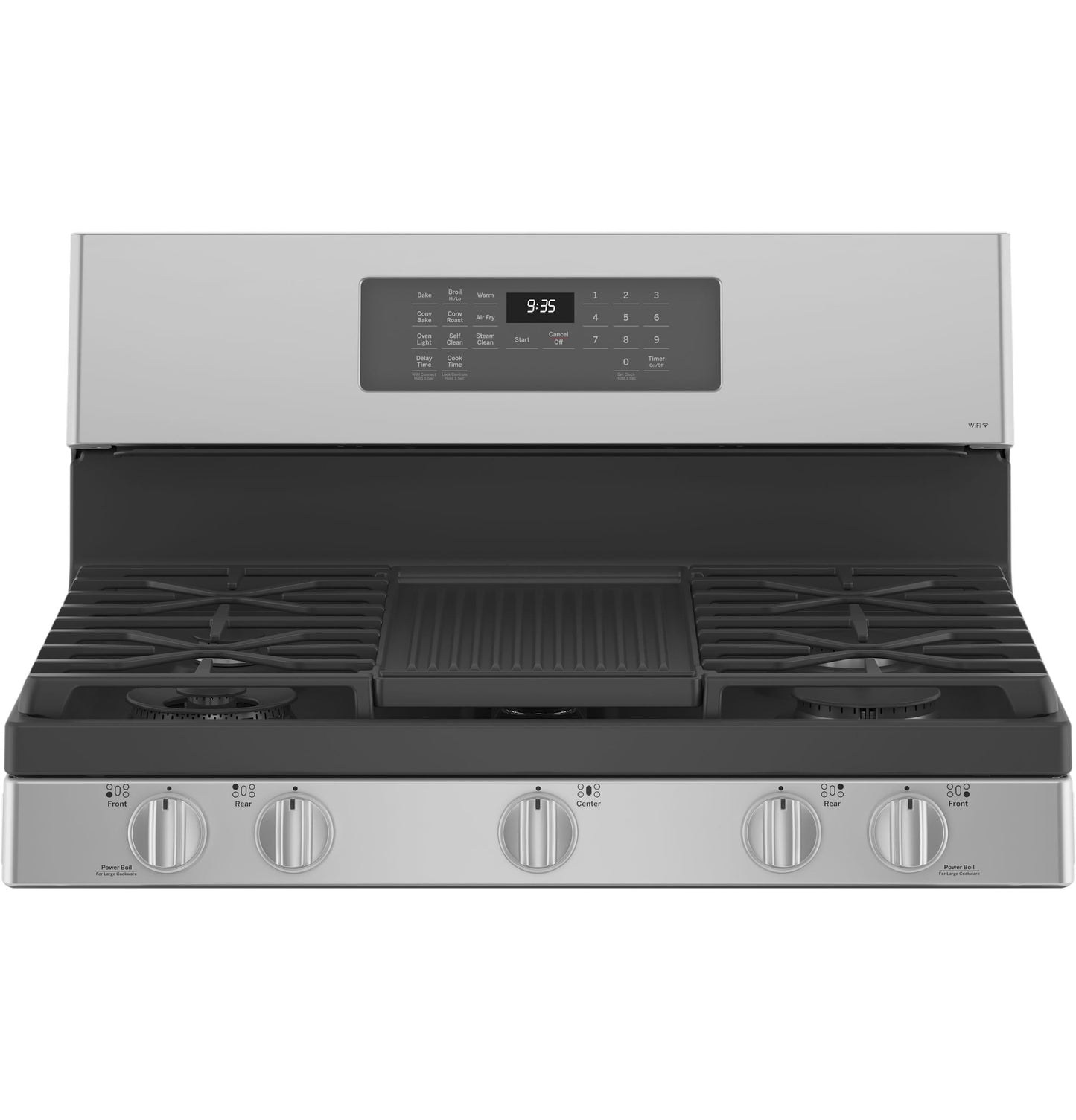 GE APPLIANCES PGB935YPFS GE Profile™ Smart 30" Free-Standing Self Clean Gas Fingerprint Resistant Range with No Preheat Air Fry in Stainless Steel - PGB935YPFS
