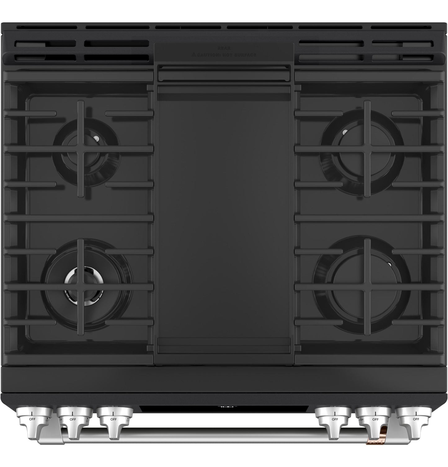 GE APPLIANCES CAFE CGS700P3MD1 CAFé™ 30" Smart Slide-In, Front-Control, Gas Range with Convection Oven Black - CGS700P3MD1