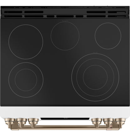 CAFE CES700P4MW2 CAFé30" Smart Slide-In, Front-Control, Radiant and Convection Range White - CES700P4MW2
