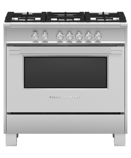FISHER & PAYKEL OR36SCG4X1 36" Series 7 Classic 5 Burner Gas Range in Stainless Steel - OR36SCG4X1