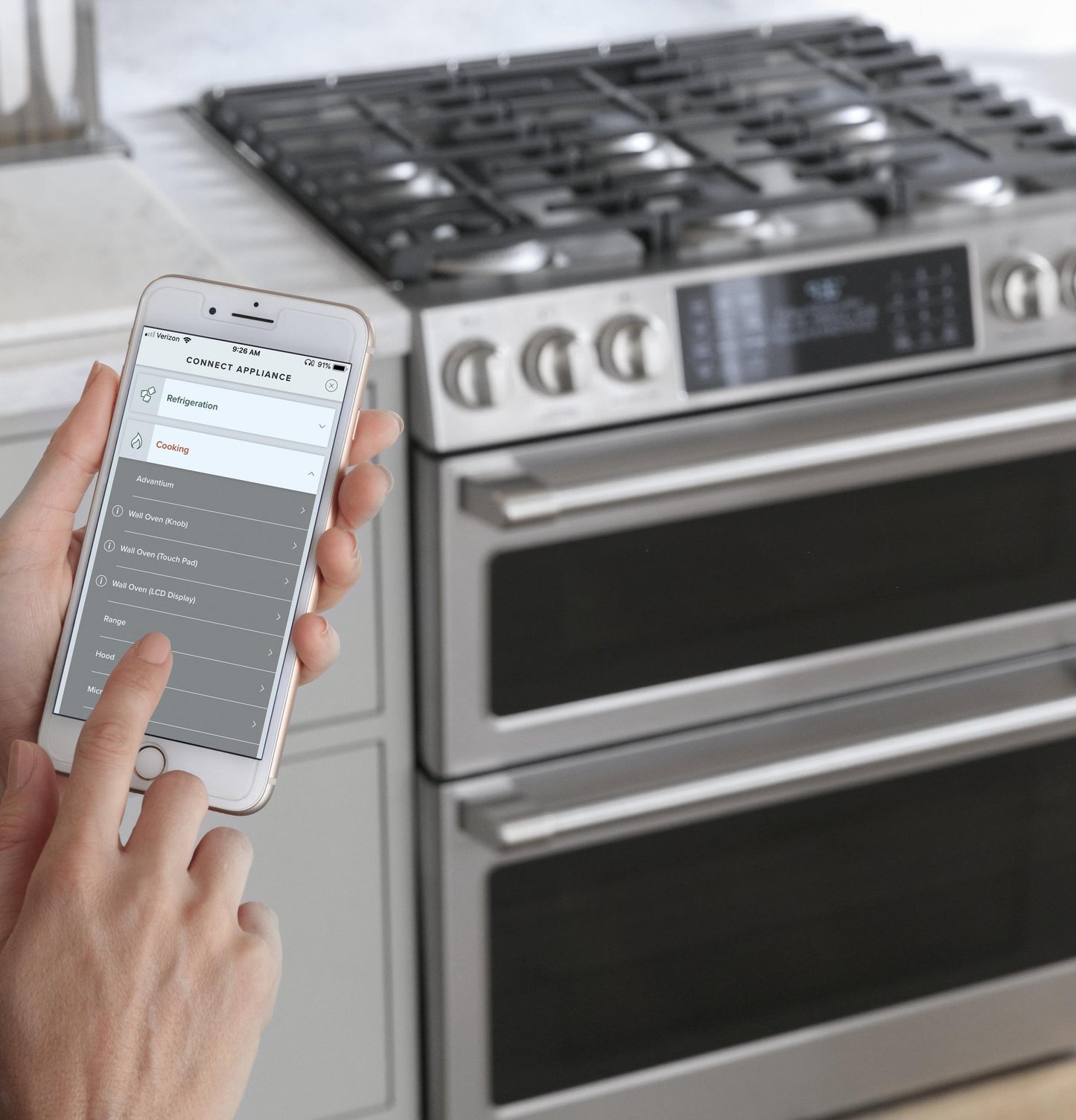 CAFE  30" Smart Slide-In, Front-Control, Gas Double-Oven Range with Convection in Stainless Steel - CGS750P2MS1