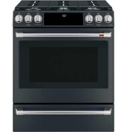 GE APPLIANCES CAFE CGS700P3MD1 CAFé™ 30" Smart Slide-In, Front-Control, Gas Range with Convection Oven Black - CGS700P3MD1