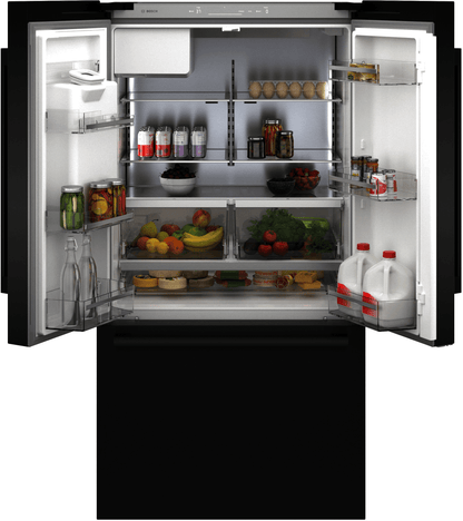 BOSCH B36CD52SNB 500 Series, French Door Bottom freezer, multi door, 36'', Black inox-antifingerprint, Total No Frost Black in Stainless Steel - B36CD52SNB