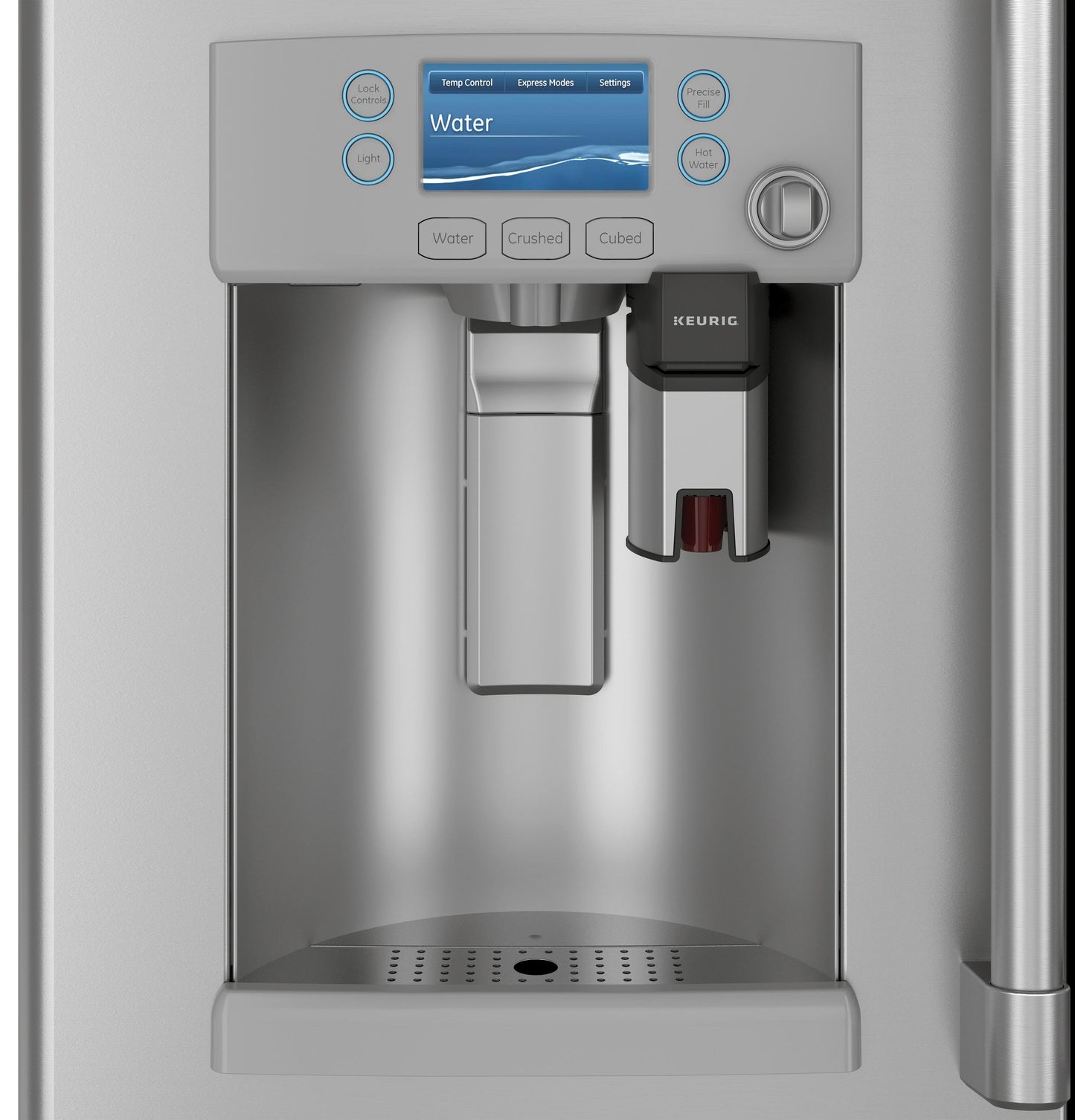 CAFE CYE22UP2MS1 CAFé™ ENERGY STAR® 22.1 Cu. Ft. Smart Counter-Depth French-Door Refrigerator with Keurig® K-Cup® Brewing System in Stainless Steel - CYE22UP2MS1