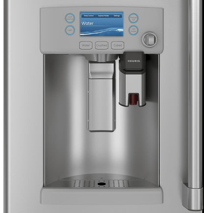 CAFE CYE22UP2MS1 CAFé™ ENERGY STAR® 22.1 Cu. Ft. Smart Counter-Depth French-Door Refrigerator with Keurig® K-Cup® Brewing System in Stainless Steel - CYE22UP2MS1