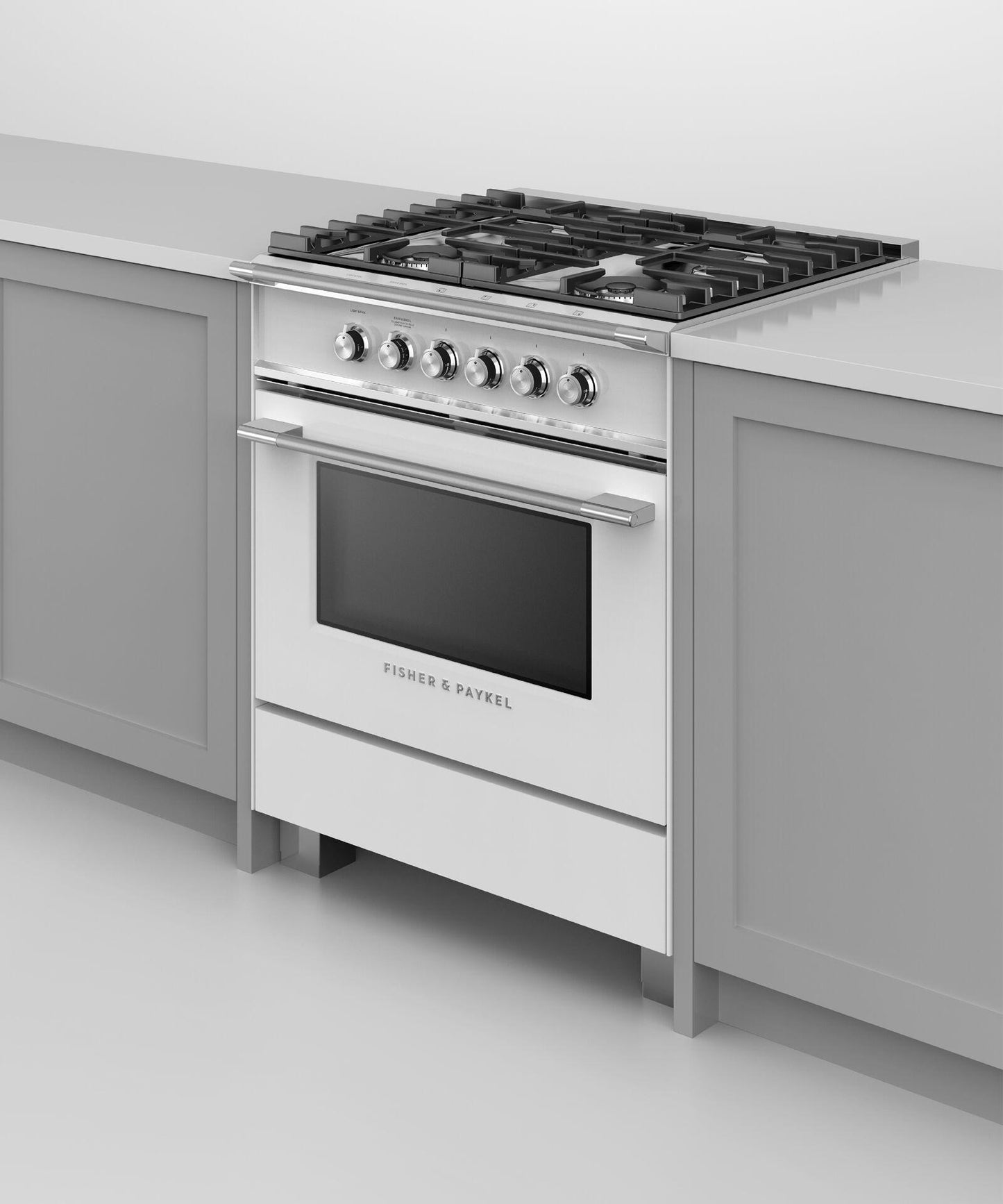 FISHER & PAYKEL OR30SCG4W1 30" Series 7 Classic 4 Burner Gas Range White - OR30SCG4W1