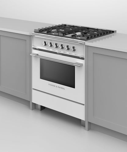 FISHER & PAYKEL OR30SCG4W1 30" Series 7 Classic 4 Burner Gas Range White - OR30SCG4W1