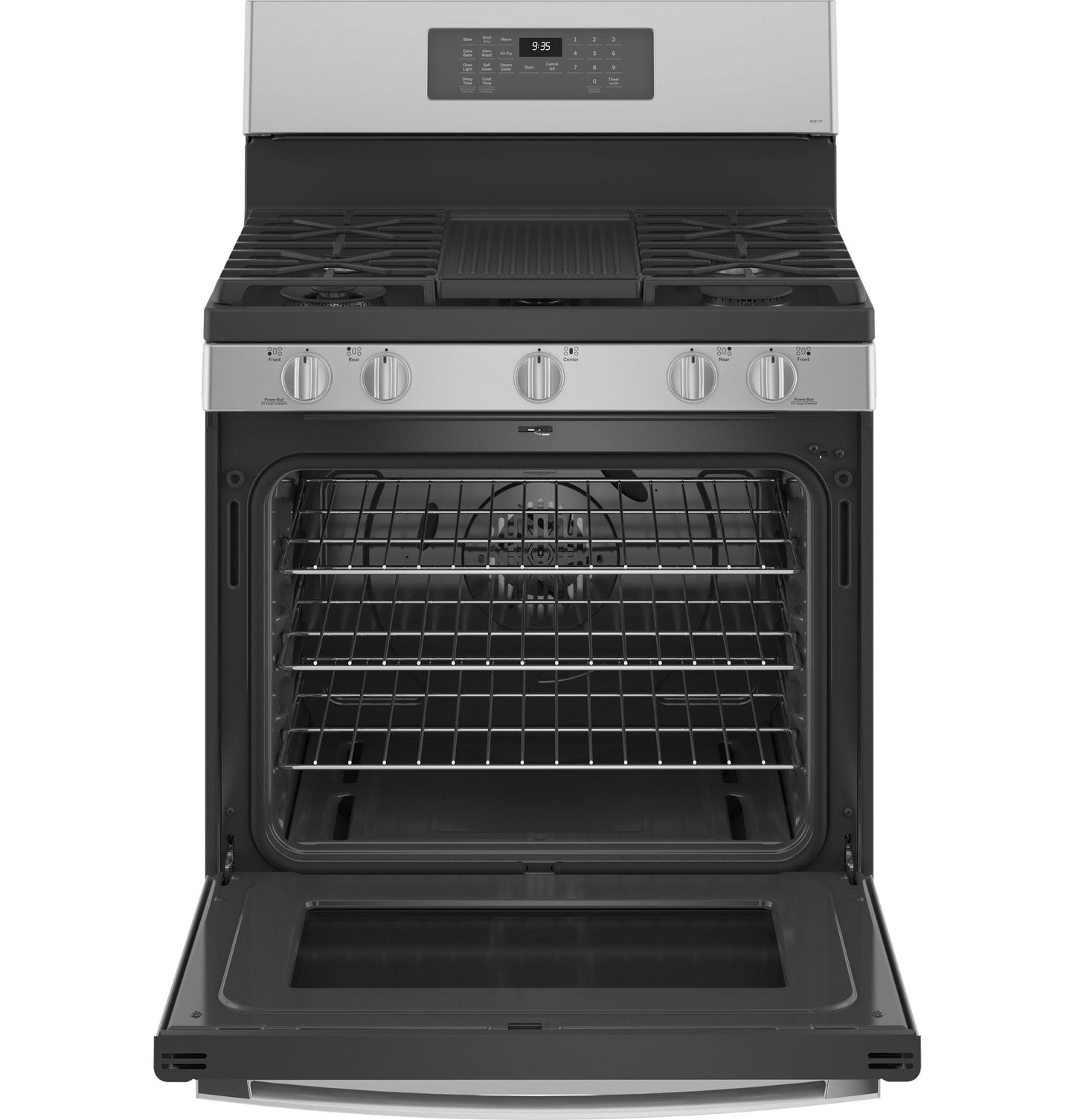 GE APPLIANCES PGB935YPFS GE Profile™ Smart 30" Free-Standing Self Clean Gas Fingerprint Resistant Range with No Preheat Air Fry in Stainless Steel - PGB935YPFS