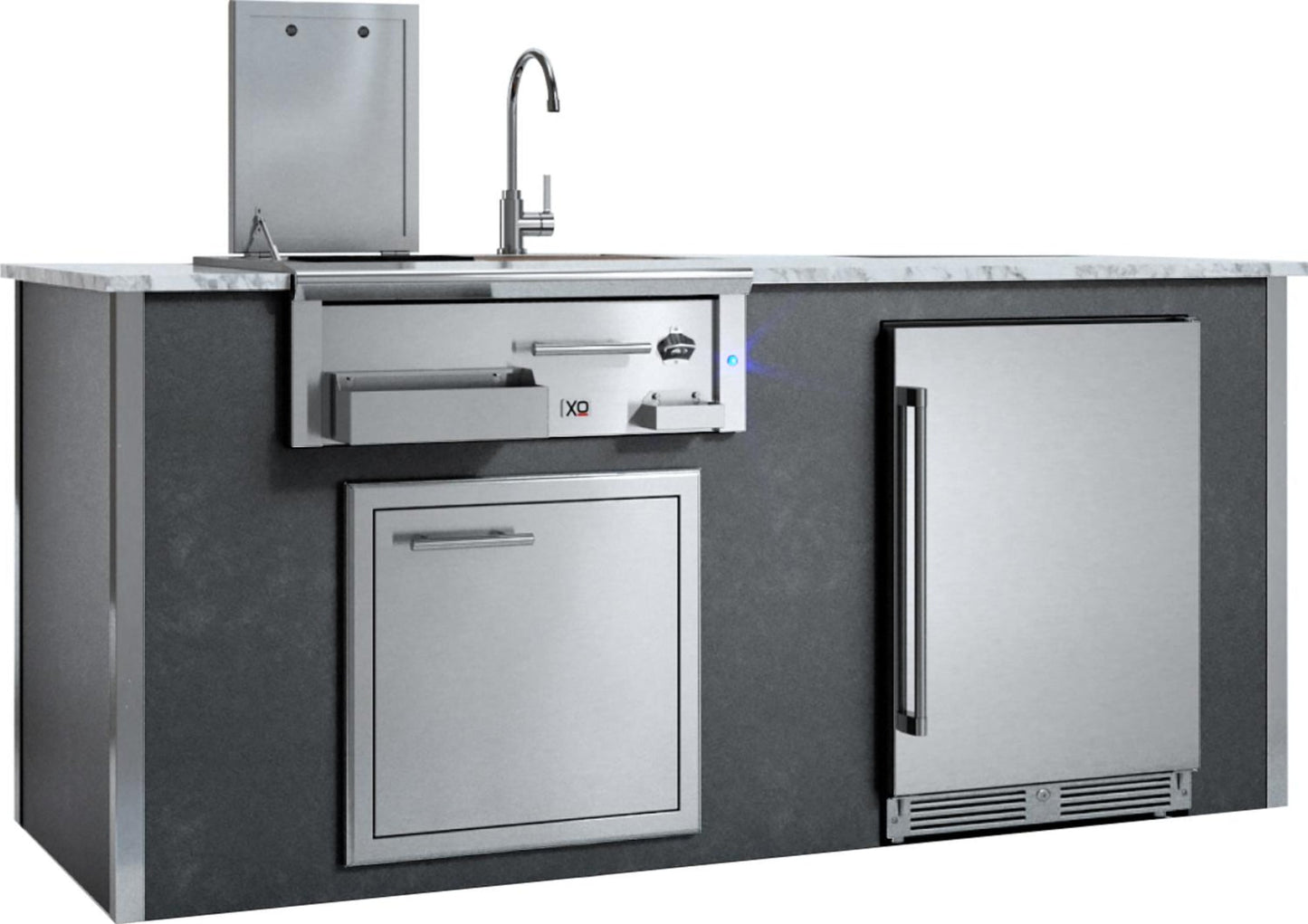 XO APPLIANCE XOGOKBARV1GR Factory Assembled, Appliance Ready Designer Island Gray - XOGOKBARV1GR