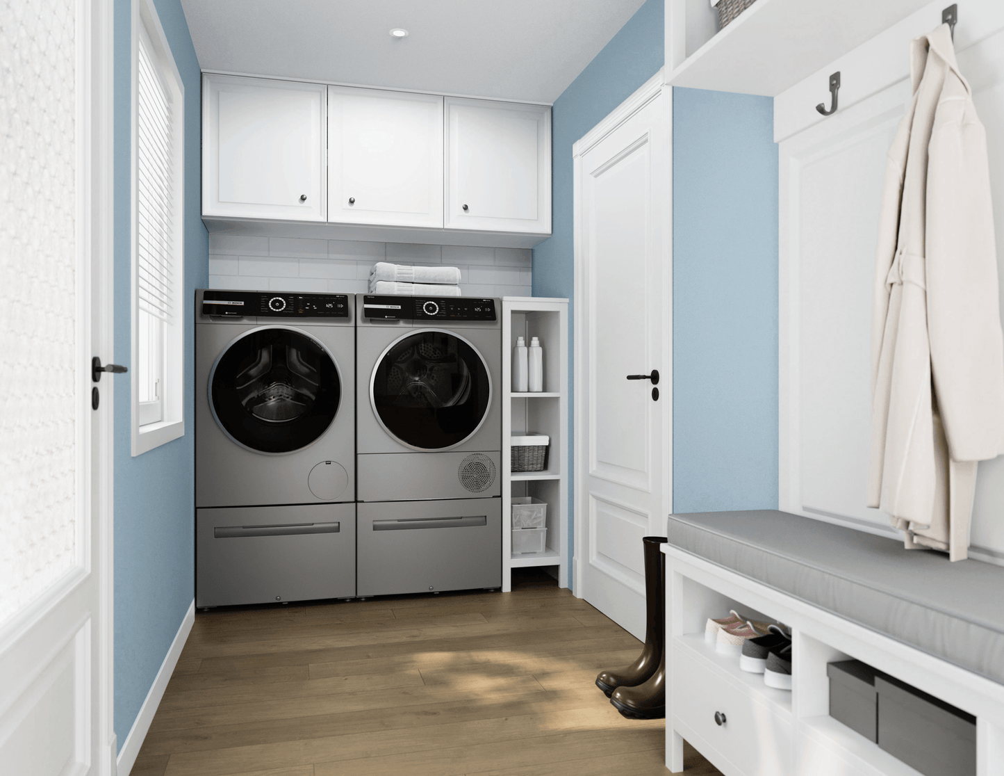 BOSCH WQB245AXUC 800 Series, heat pump dryer, Silver inox Silver