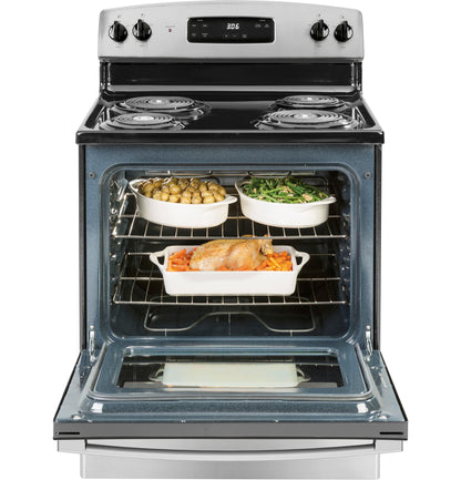 GE APPLIANCES 30" Free-Standing Electric Range in Stainless Steel - JBS360RTSS