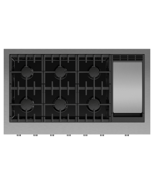 FISHER & PAYKEL CPV3486GDN 48" Series 9 6 Burner Gas with Griddle Rangetop in Stainless Steel - CPV3486GDN