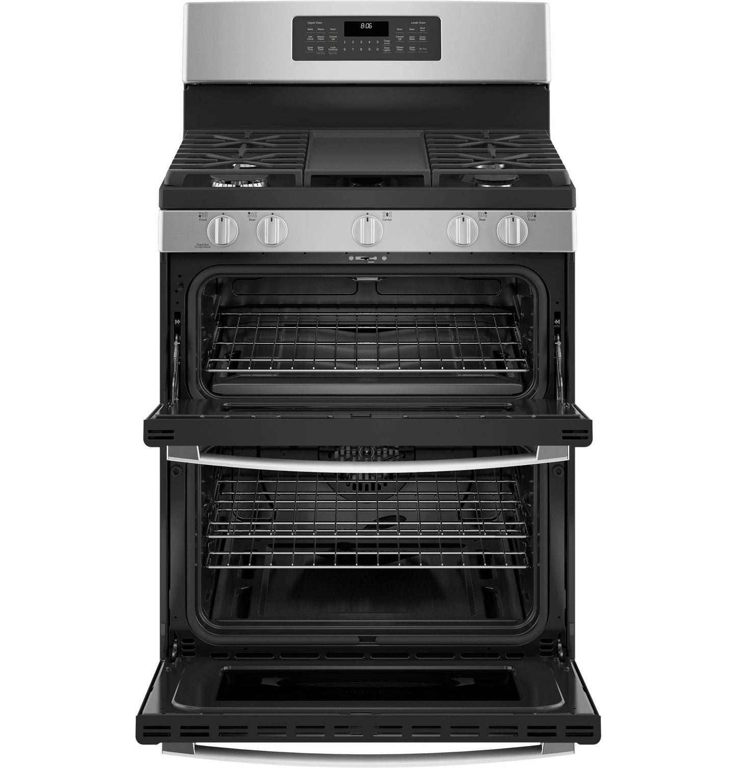GE APPLIANCES GE 30" Free-Standing Gas Double Oven Convection Range in Stainless Steel - JGBS86SPSS