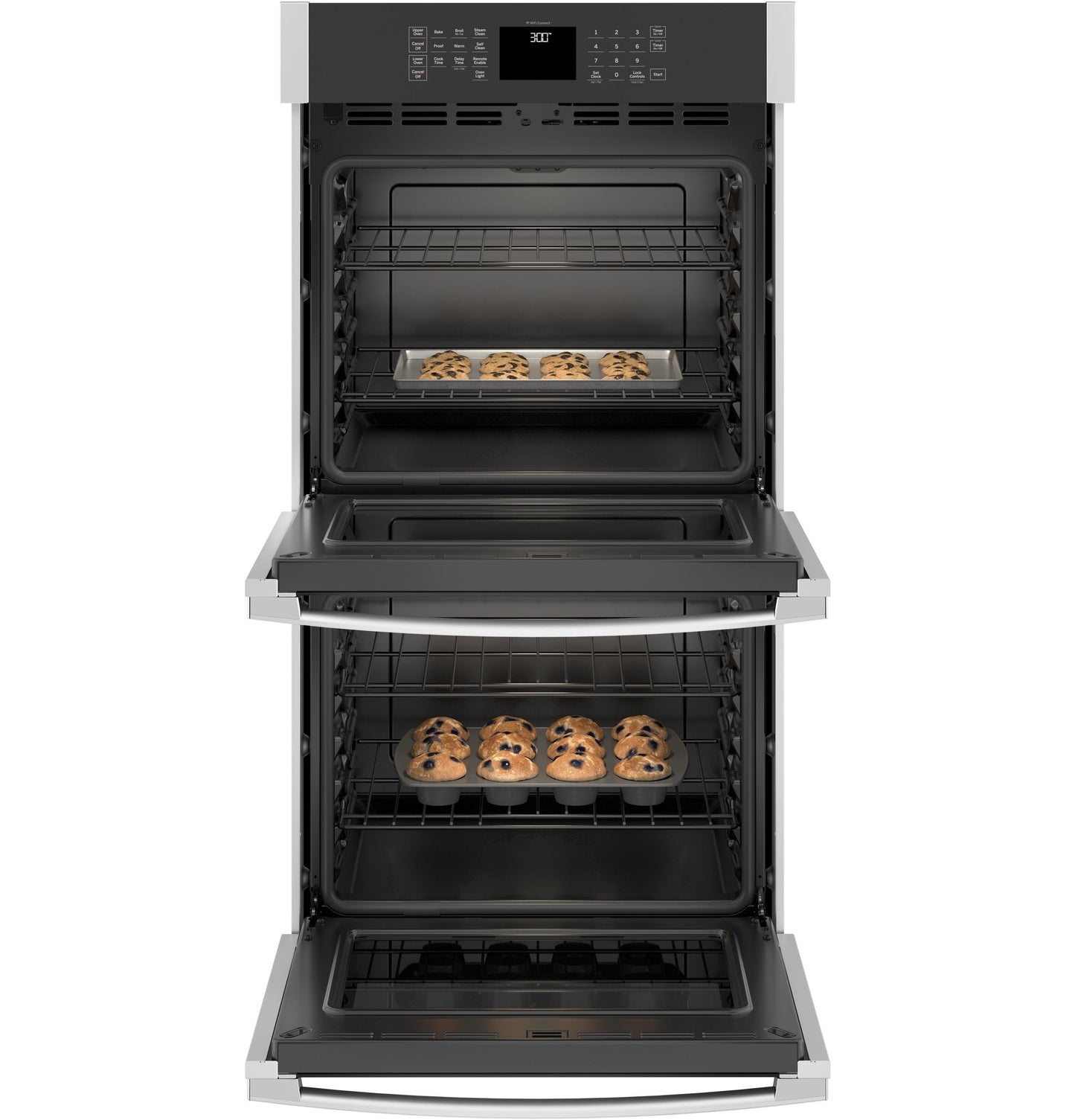 GE APPLIANCES 27" Smart Built-In Double Wall Oven in Stainless Steel - JKD3000SNSS
