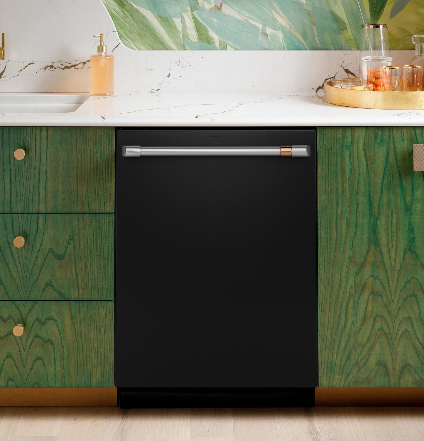 CAFE  CustomFit ENERGY STAR Stainless Interior Smart Dishwasher with Ultra Wash Top Rack and Dual Convection Ultra Dry, LED Lights, 39 dBA Black - CDT888P3VD1