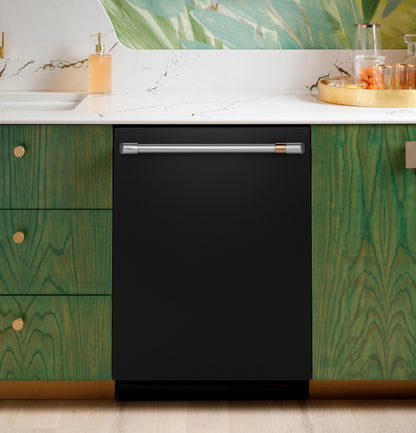CAFE  CustomFit ENERGY STAR Stainless Interior Smart Dishwasher with Ultra Wash Top Rack and Dual Convection Ultra Dry, LED Lights, 39 dBA Black - CDT888P3VD1