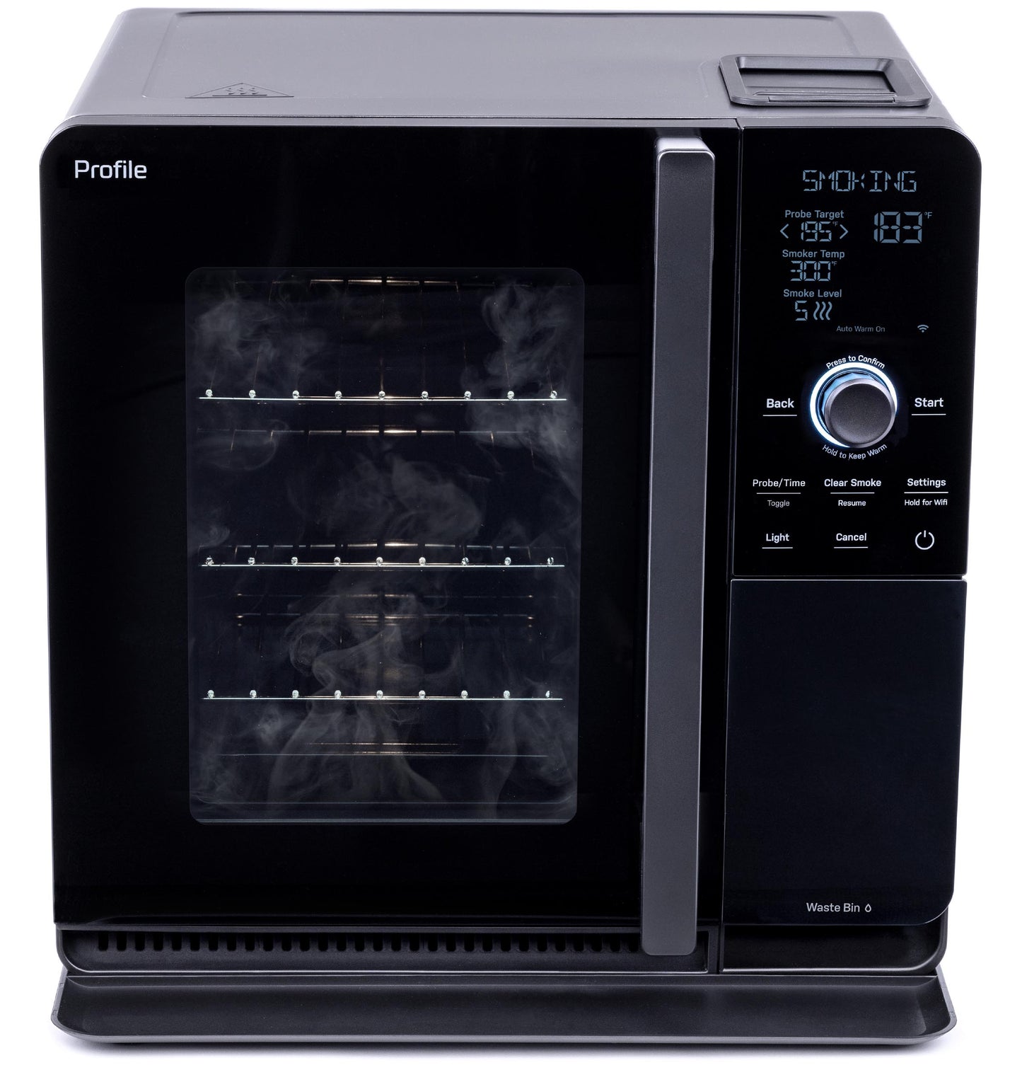 GE APPLIANCES P9SBAAS6VBB GE Profile™ Smart Indoor Pellet Smoker Black - P9SBAAS6VBB