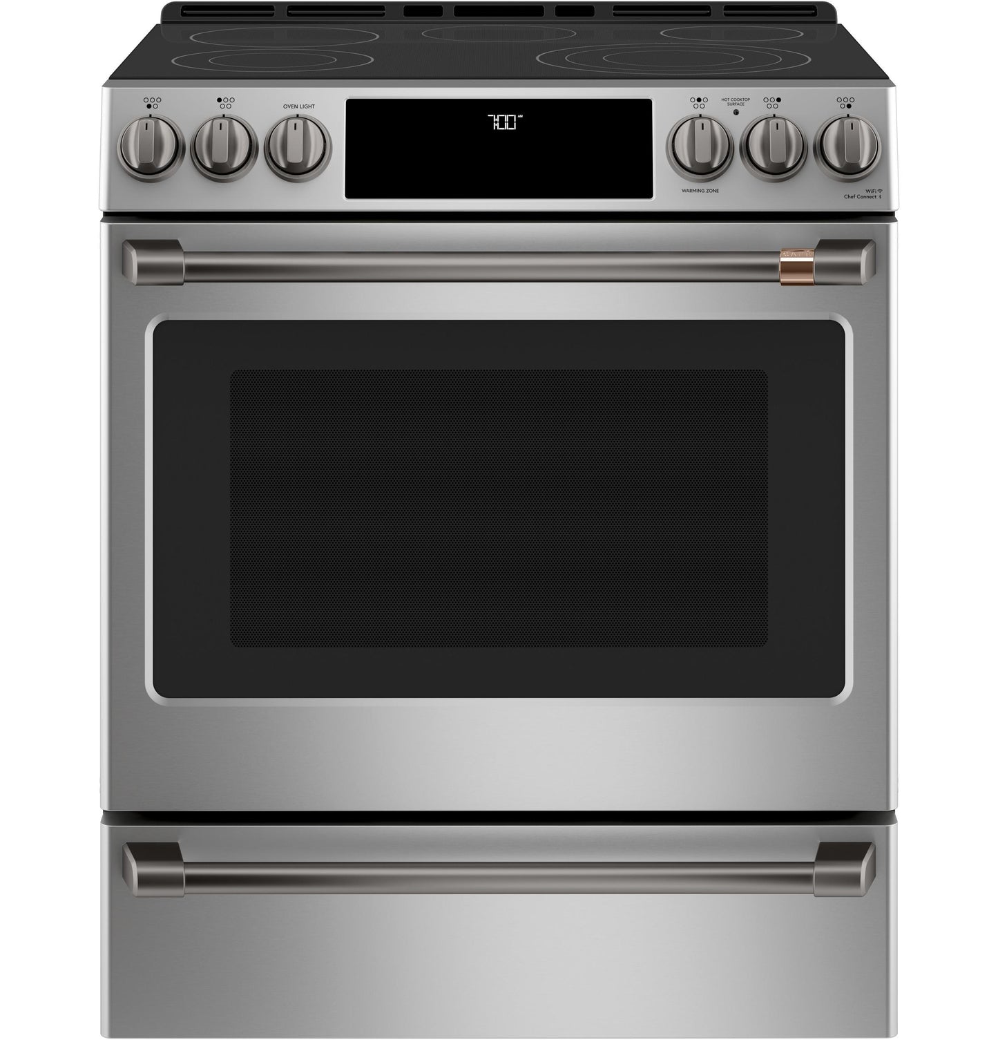 CAFE CES700P2MS1 CAFé™ 30" Smart Slide-In, Front-Control, Radiant and Convection Range in Stainless Steel - CES700P2MS1