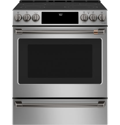 CAFE CES700P2MS1 CAFé™ 30" Smart Slide-In, Front-Control, Radiant and Convection Range in Stainless Steel - CES700P2MS1
