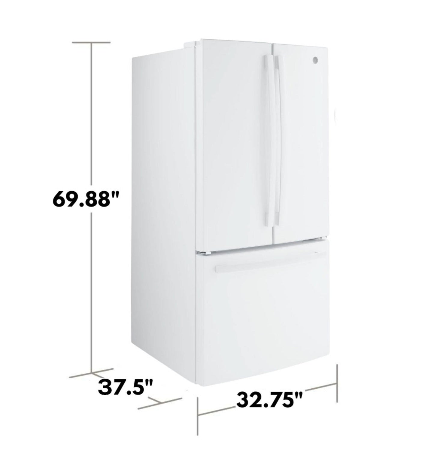 GE APPLIANCES 24.7 Cu. Ft. French-Door Refrigerator White - GNE25JGKWW