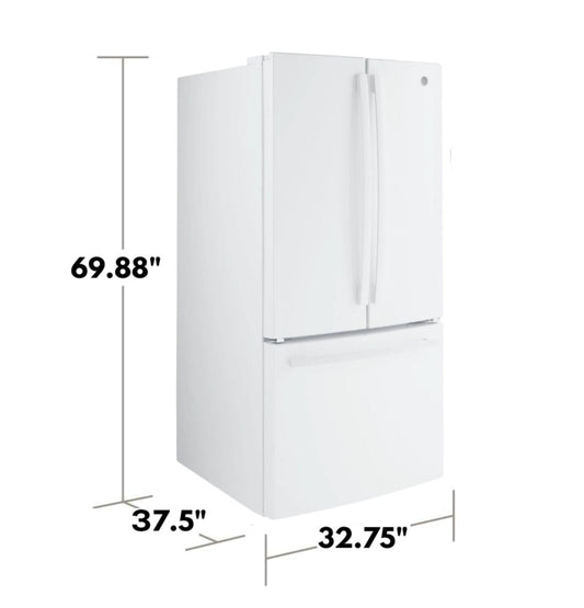 GE APPLIANCES 24.7 Cu. Ft. French-Door Refrigerator White - GNE25JGKWW