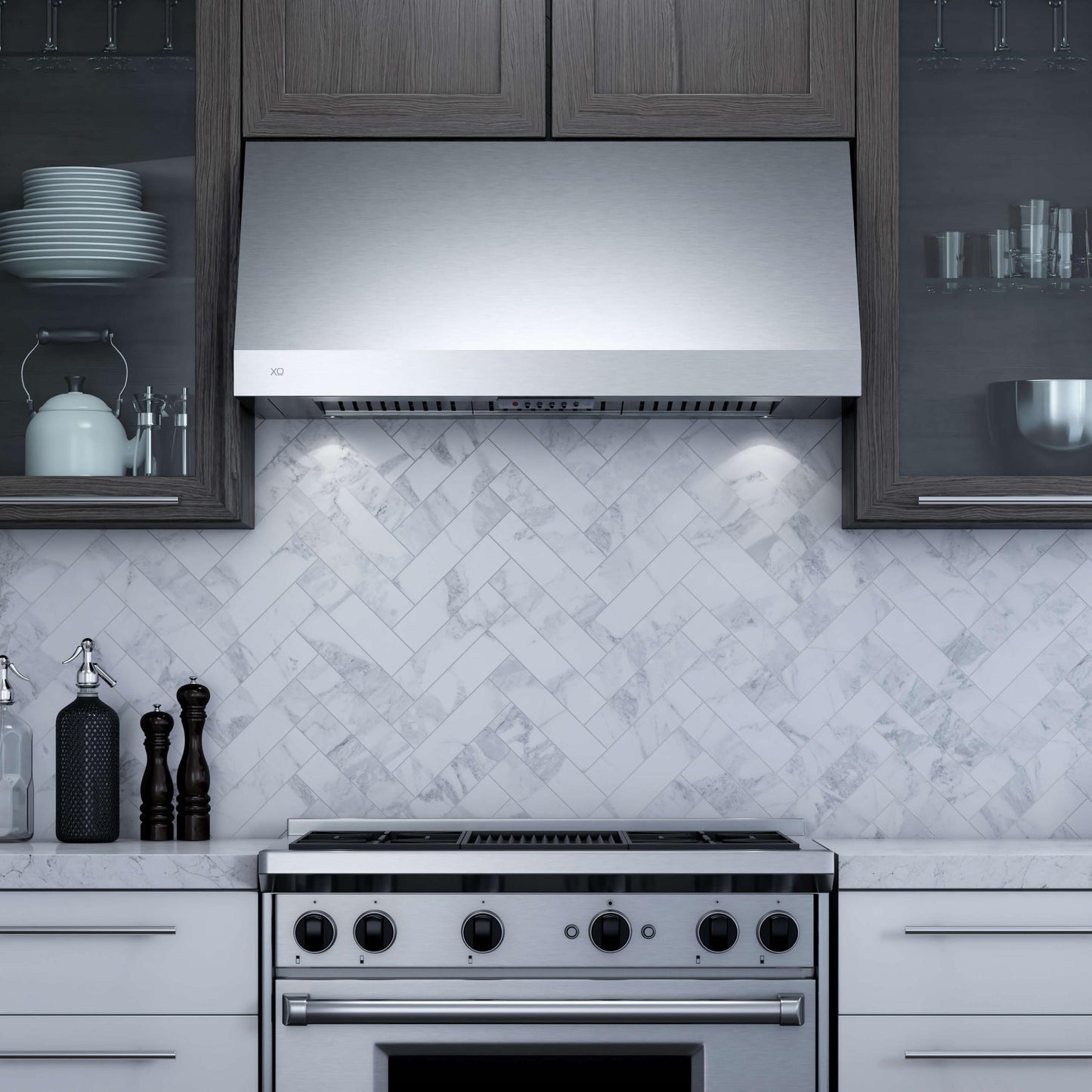 XO APPLIANCE XOT1836SC 36" CCC 600/395 CFM Italian Made Pro Hood Range Hood in Stainless Steel - XOT1836SC