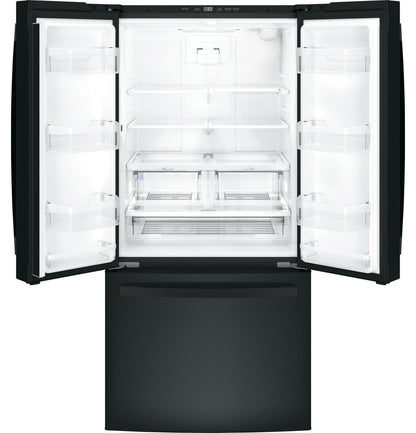GE APPLIANCES 18.6 Cu. Ft. Counter-Depth French-Door Refrigerator Black - GWE19JGLBB