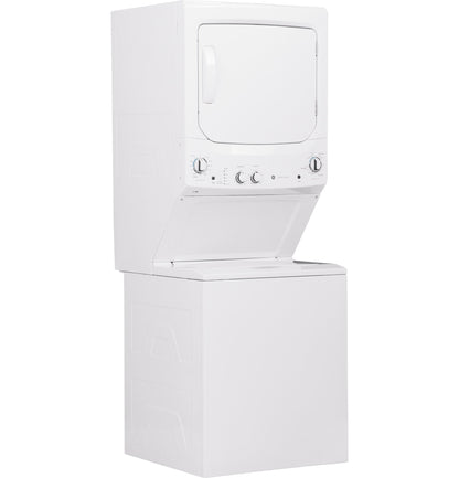 GE APPLIANCES GE Unitized Spacemaker 3.8 cu. ft. Capacity Washer with in Stainless Steel Basket and 5.9 cu. ft. Capacity Long Vent Electric Dryer White - GUV27ESSMWW