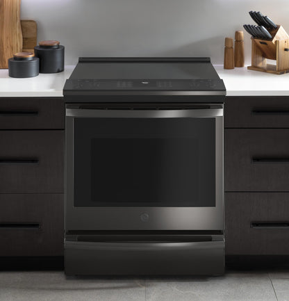 GE APPLIANCES PSS93BPTS GE Profile™ 30" Smart Slide-In Electric Convection Range with No Preheat Air Fry Black in Stainless Steel - PSS93BPTS