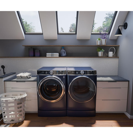 GE APPLIANCES PFD87GSPVRS GE Profile™ 7.8 cu. ft. Capacity Smart Front Load Gas Dryer with Steam and Sanitize Cycle Blue - PFD87GSPVRS