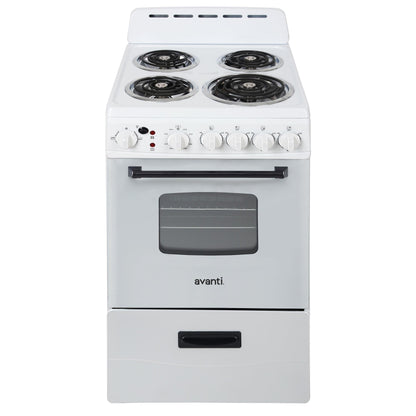 AVANTI ERU200P0W Avanti 20" Electric Range - White - ERU200P0W