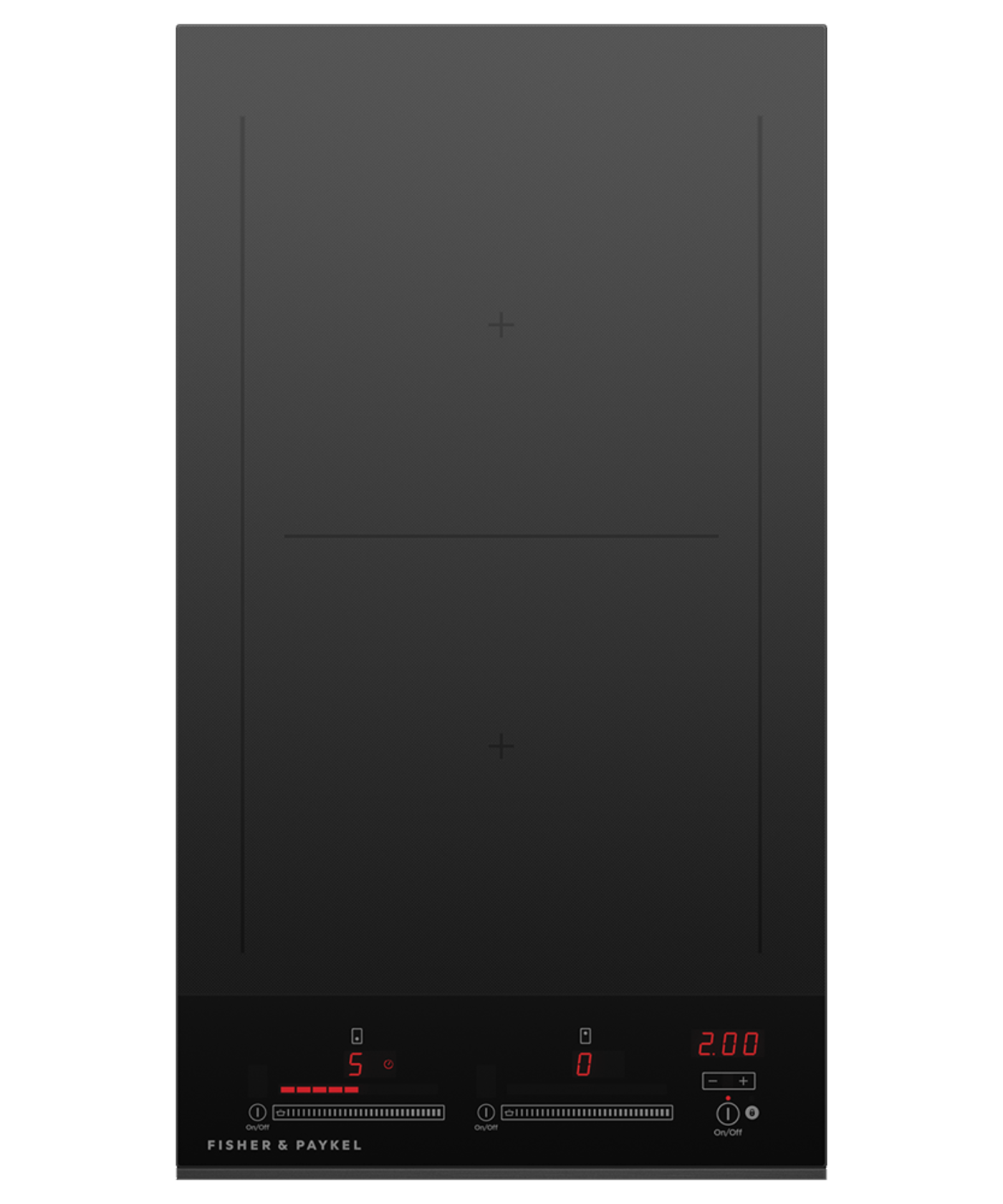 FISHER & PAYKEL CI122DTB4 12" Series 7 2 Zone Induction Cooktop Black - CI122DTB4