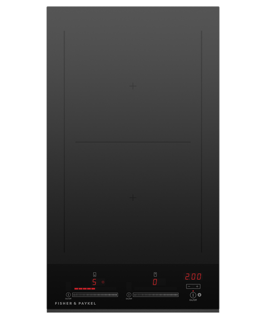 FISHER & PAYKEL CI122DTB4 12" Series 7 2 Zone Induction Cooktop Black - CI122DTB4
