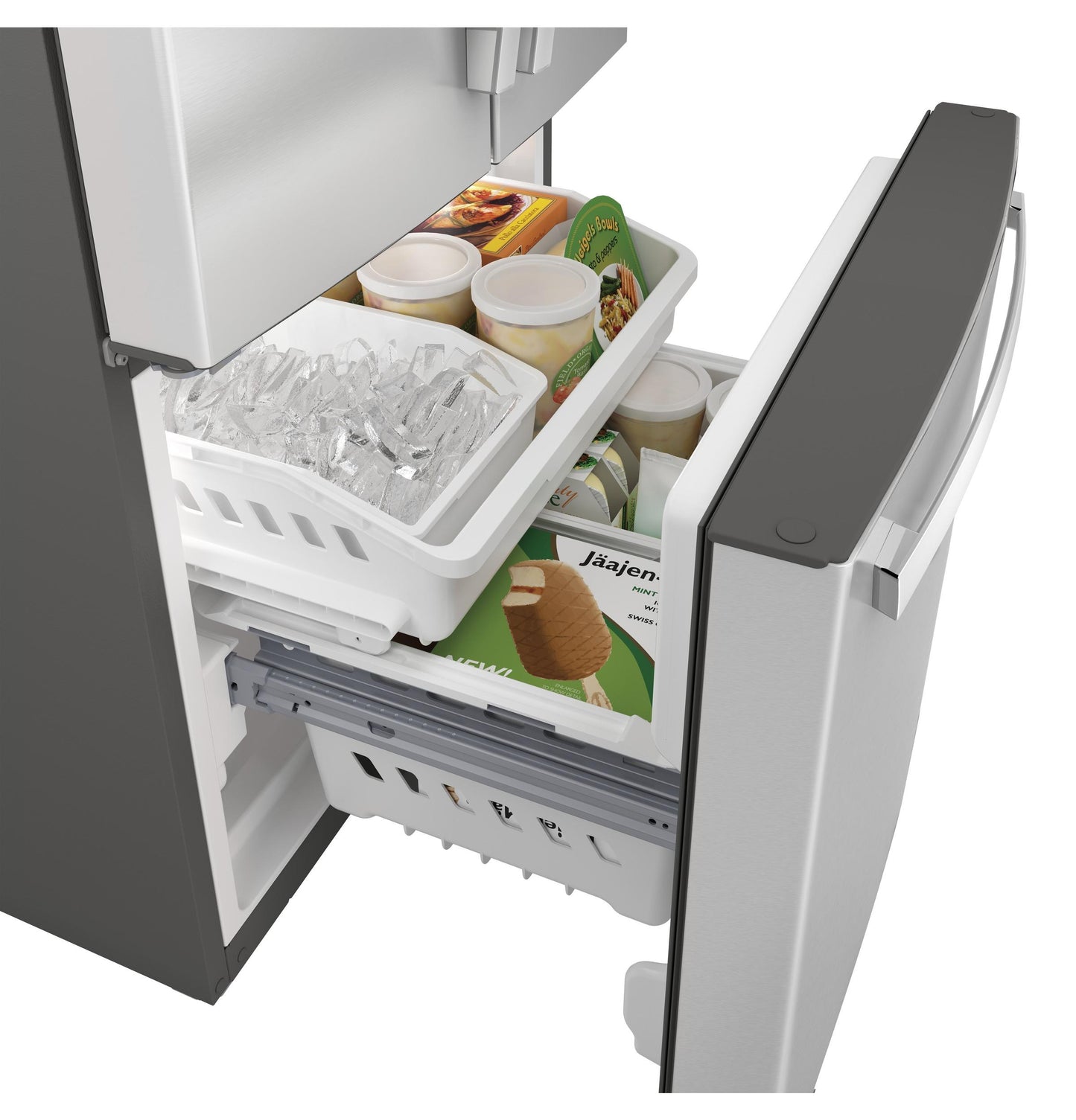 GE APPLIANCES 20.8 Cu. Ft. French-Door Refrigerator in Stainless Steel - GNE21FYKFS