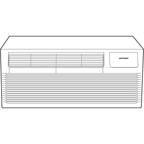 HOTPOINT AH11E09D3B Hotpoint® PTAC with Electric Heat 9,000 BTU, 20 amps, 230/208 Volt White