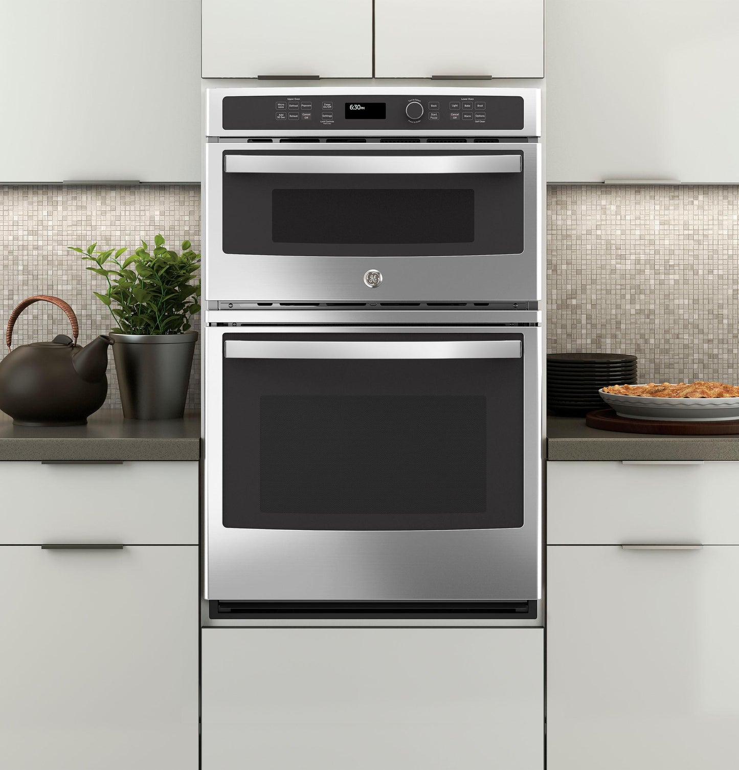 GE APPLIANCES GE 27" Built-In Combination Microwave/Thermal Wall Oven in Stainless Steel - JK3800SHSS