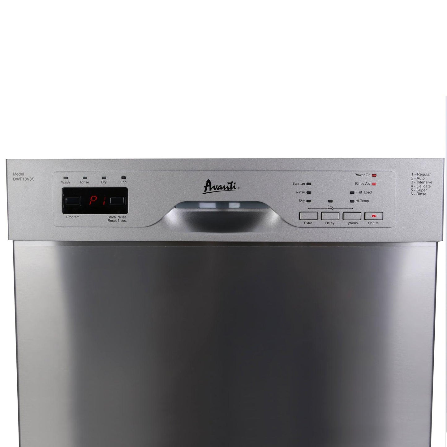 AVANTI DWF18V0W Avanti 18" Built In Dishwasher - White - DWF18V0W