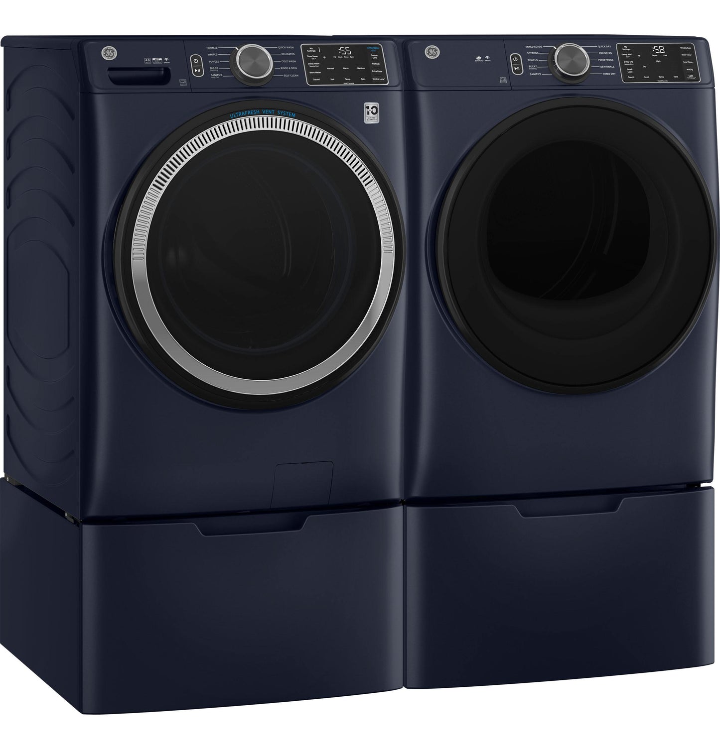 GE APPLIANCES GFW550SPRRS GE® ENERGY STAR® 4.8 cu. ft. Capacity Smart Front Load Washer with UltraFresh Vent System with OdorBlock™ and Sanitize w/Oxi Blue - GFW550SPRRS