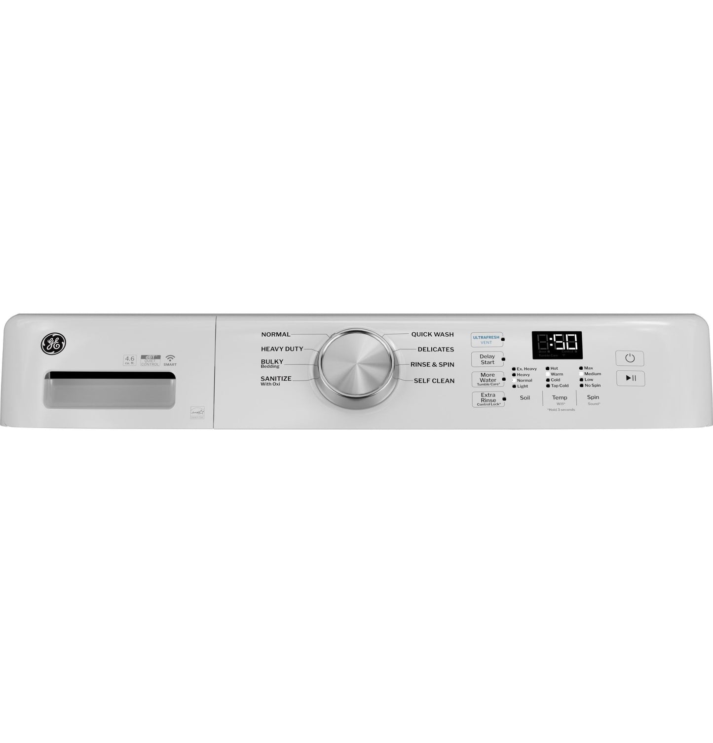 GE APPLIANCES GFW350SSYWW GE® ENERGY STAR® 4.6 cu. ft. Capacity Smart Front Load Washer with UltraFresh Vent System with OdorBlock™ White - GFW350SSYWW
