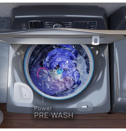 GE APPLIANCES PTW805BPWRS GE Profile™ ENERGY STAR® 5.3 cu. ft. Capacity Washer with Smarter Wash Technology and Adaptive SmartDispense Blue - PTW805BPWRS