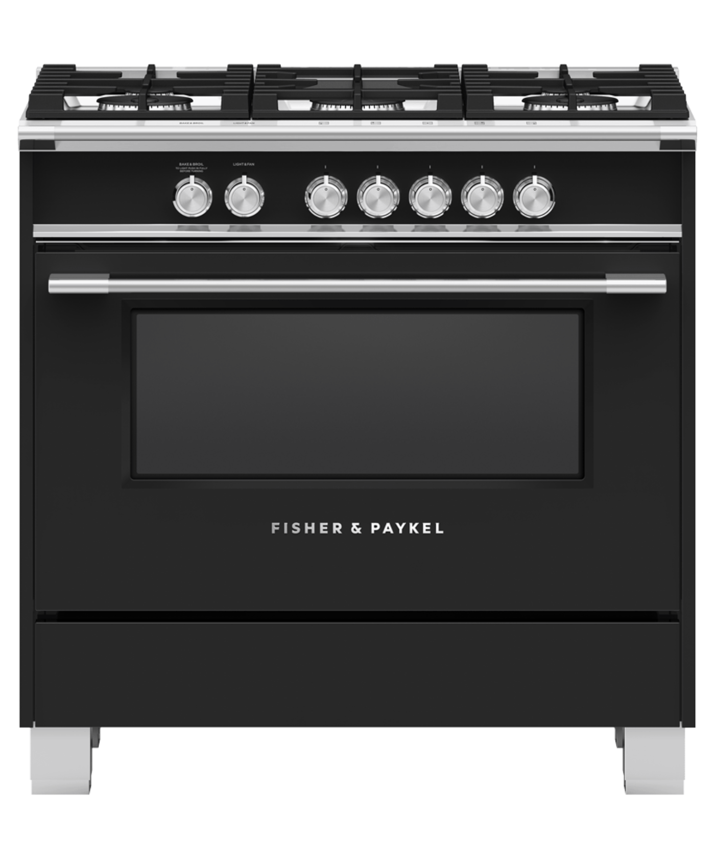 FISHER & PAYKEL OR36SCG4B1 36" Series 7 Classic 5 Burner Gas Range Black - OR36SCG4B1