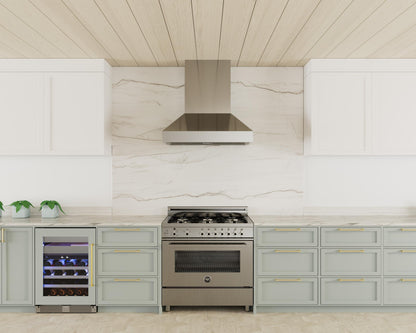 XO APPLIANCE XOVV230SC 30in Pro Wall Chimney Hood in Stainless Steel Straight Lip 600/395 CFM in Stainless Steel - XOVV230SC