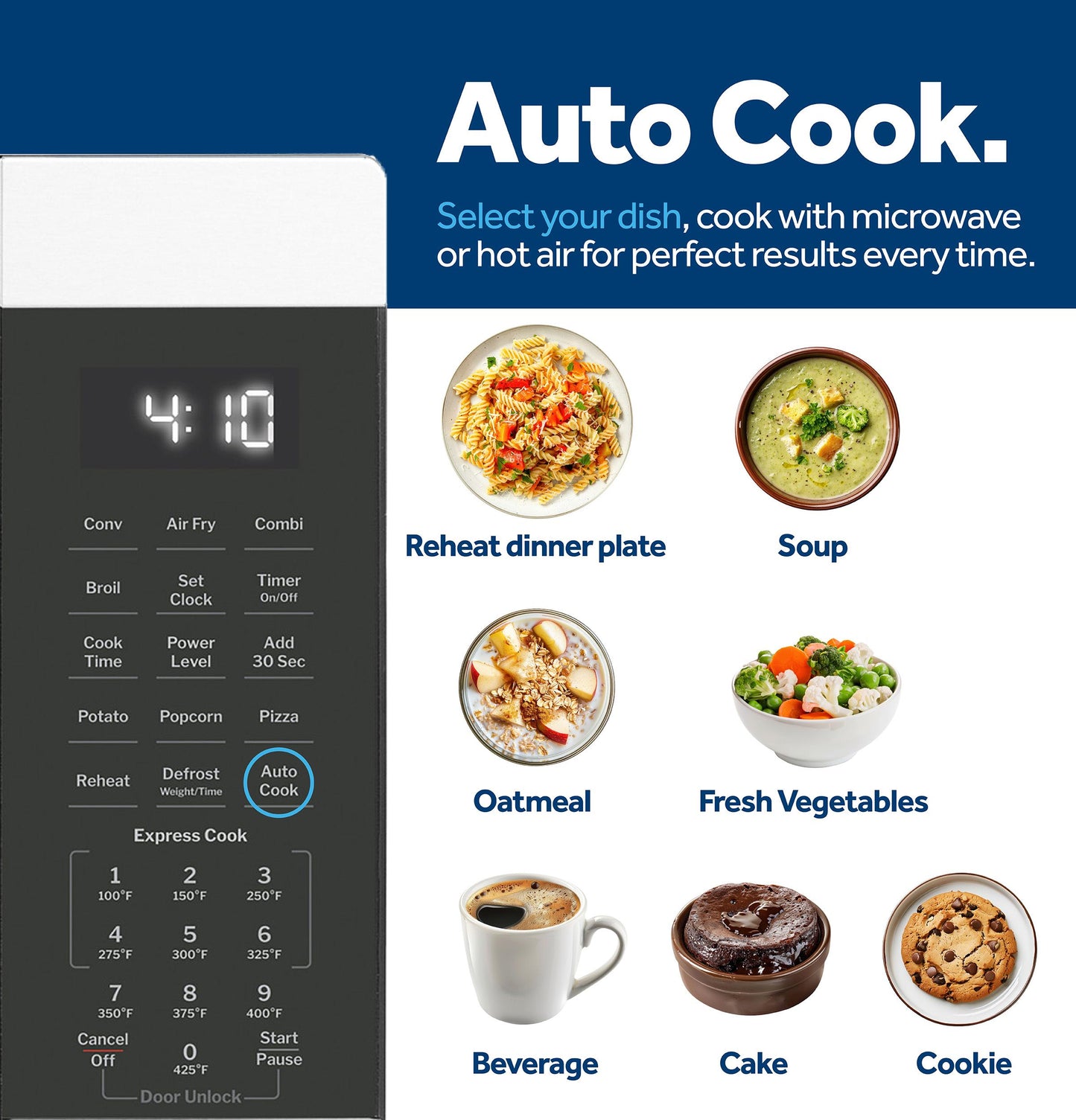 GE APPLIANCES GCST10A1WSS GE® 1.0 Cu. Ft. Capacity Countertop Convection Microwave Oven with Air Fry in Stainless Steel - GCST10A1WSS