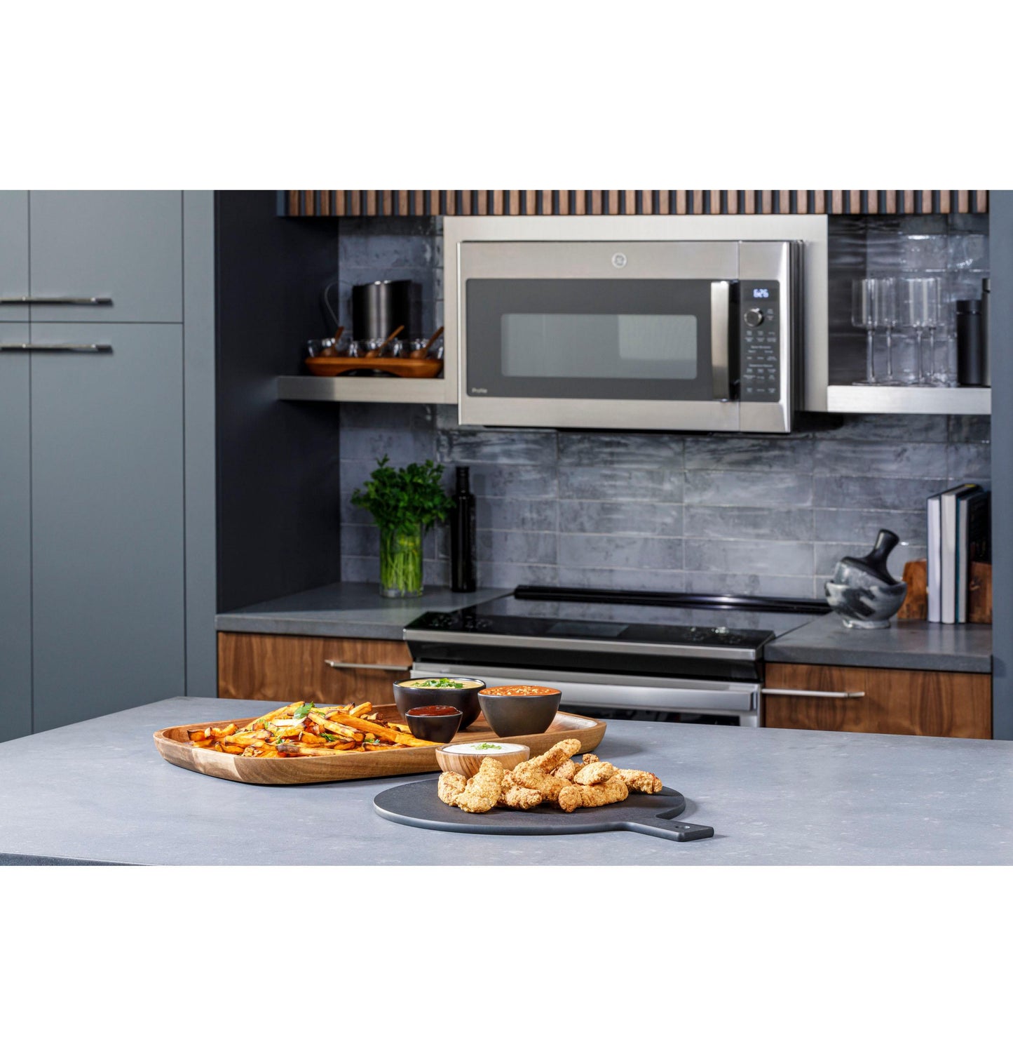 GE APPLIANCES Profile 1.7 Cu. Ft. Convection Over-the-Range Microwave Oven in Stainless Steel - PVM9179SRSS