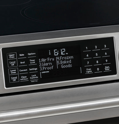 CAFE CES750P4MW2 CAFé™ 30" Smart Slide-In, Front-Control, Radiant and Convection Double-Oven Range White - CES750P4MW2